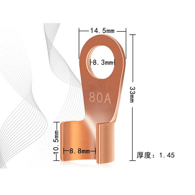 Lug Tubular One Hole Copper Cable Crimp Connectors OT Tinned Open Terminal